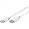 Wentronic USB 2.0 A stekker naar bus verlengkabel 5m wit 96288