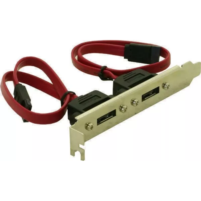 Delock slotbeugel intern 2x SATA naar 2x eSATA extern (65116)