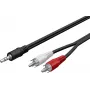 Wentronic Goobay 3,5 mm jack naar 2x RCA adapterkabel, 20 m, zwart 50779
