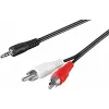 Wentronic Goobay 3,5 mm jack naar 2x RCA adapterkabel, 20 m, zwart 50779