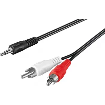 Wentronic Goobay 3,5 mm jack naar 2x RCA adapterkabel, 20 m, zwart 50779