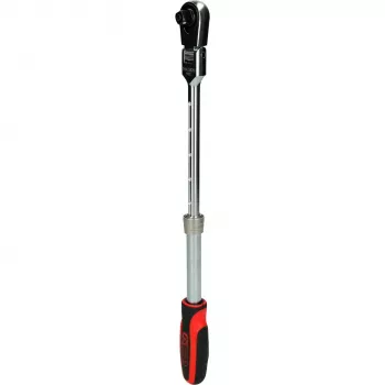 KS Tools 3/8 inch SlimPOWER telescoopratel met kogelgewricht, 72 tanden, snelontgrendeling, 280-430 mm 914.3820