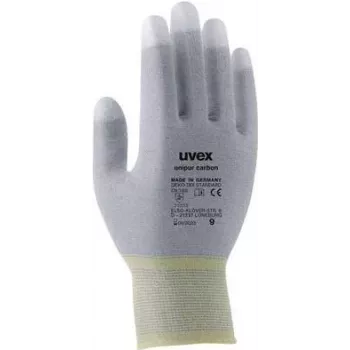 Uvex Unipur Carbon nylon gebreide veiligheidshandschoenen, PU-gecoate handpalm en vingertoppen, ESD-veilig, maat 8 6055608