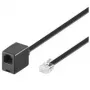 Wentronic Goobay modulaire verlengkabel, RJ12 (6P6C) stekker naar bus, 10 m, zwart 68261