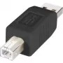 Renkforce USB 2.0 adapter A stekker naar B stekker, vergulde contacten, zwart