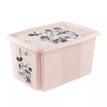 keeeper opbergbox Karolina Minnie, 45 liter stapelbare & nestbare box met deksel, polypropyleen, Nordic Pink, 1 stuk 1223958124700