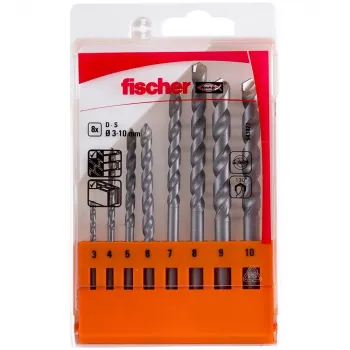 Fischer D-S 543027 steen-spiraalborenset 8-delig