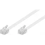 Goobay modulaire aansluitkabel RJ11/RJ14 (6P4C) stekker-stekker, 3 m, wit (93067)
