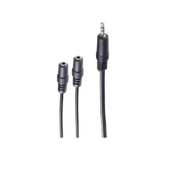 shiverpeaks BASIC-S Audio Y-adapter kabel, 3,5mm stereo stekker naar 2x 3,5mm stereo bus, 0,2m, Zwart BS30761