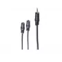 shiverpeaks BASIC-S Audio Y-adapter kabel, 3,5mm stereo stekker naar 2x 3,5mm stereo bus, 0,2m, Zwart BS30761