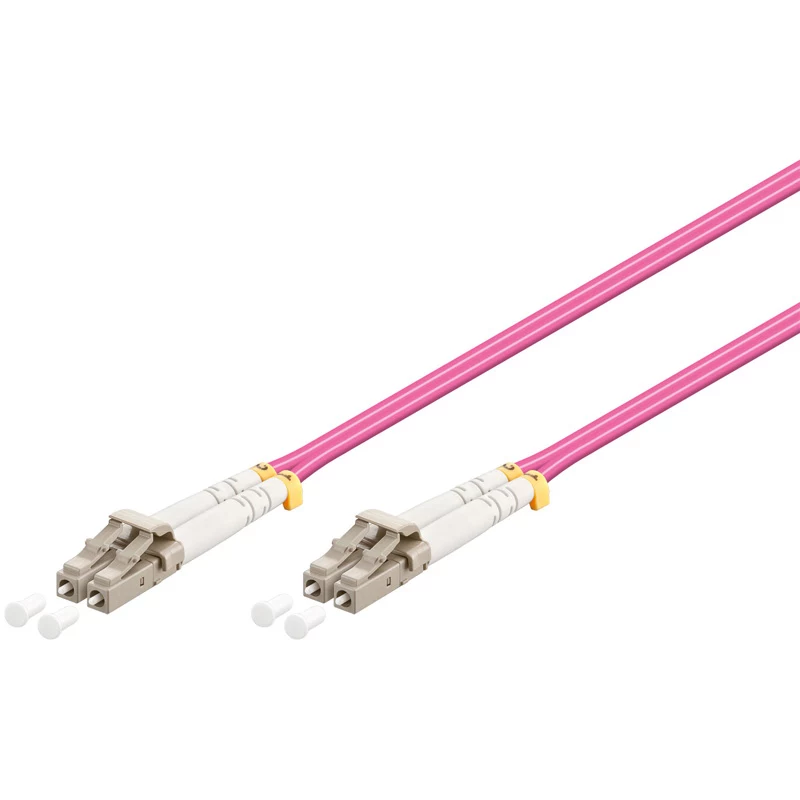 Wentronic 95938 LC-naar-LC multimode glasvezel patchkabel, roze
