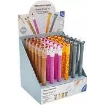 FABER-CASTELL EBERHARD FABER Animal Erase it! Gelpen-display, 36 pennen, blauwe inkt, 0,7 mm, uitwisbaar, navulbaar 560109