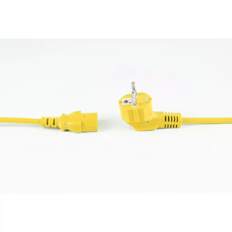 shiverpeaks BASIC-S Schuko naar IEC C13 stroomkabel, 1,8 m, Geel BS09-05182