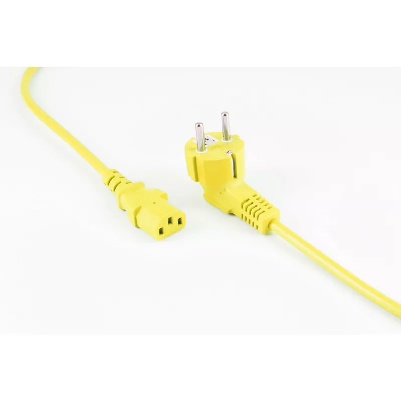 shiverpeaks BASIC-S Schuko naar IEC C13 stroomkabel, 1,8 m, Geel BS09-05182