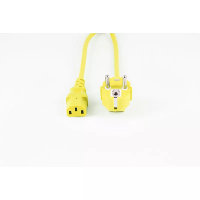 shiverpeaks BASIC-S Schuko naar IEC C13 stroomkabel, 1,8 m, Geel BS09-05182