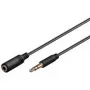 Wentronic Goobay 3,5mm jack-verlengkabel, Zwart, 1 m - 3,5mm stekker naar 3,5mm bus, Stereo (97113)