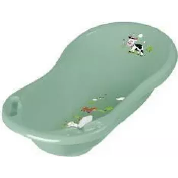 keeeper kids Babybad Maria Funny Farm, Nordic Green, met stop en twee opbergvakken, Polypropyleen 1842631506300