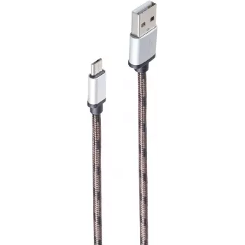 shiverpeaks BS14-50079 USB 2.0-kabel, USB-A naar Micro-USB B, 0,9 m, bruin