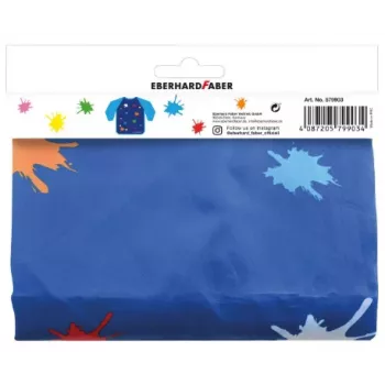 Faber-Castell EBERHARD FABER EFA Color kinderschilderschort, blauw, lange mouwen, one size, 4-9 jaar, blisterverpakking 579903