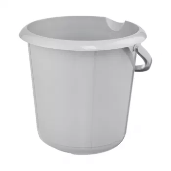 keeeper mika eco ronde schoonmaakemmer, 10 liter, steengrijs, 100% gerecycled kunststof, ergonomische greep 1171015000000