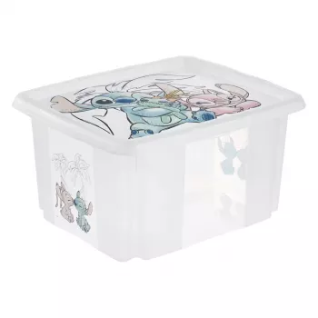 keeeper opbergbox karolina Stitch, 24 liter draaibare/stapelbare box met deksel, PP, transparant, 1 stuk 1223700131900