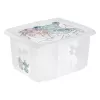 keeeper opbergbox karolina Stitch, 24 liter draaibare/stapelbare box met deksel, PP, transparant, 1 stuk 1223700131900