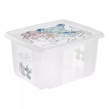 keeeper opbergbox karolina Stitch, 24 liter draaibare/stapelbare box met deksel, PP, transparant, 1 stuk 1223700131900