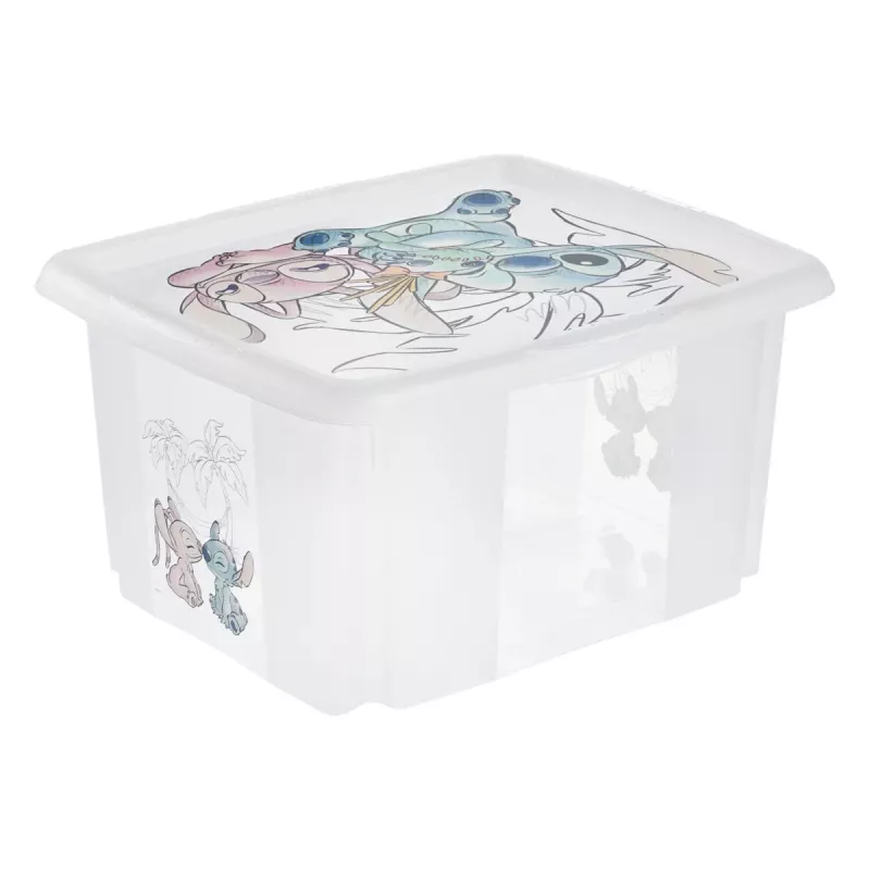 keeeper opbergbox karolina Stitch, 24 liter draaibare/stapelbare box met deksel, PP, transparant, 1 stuk 1223700131900