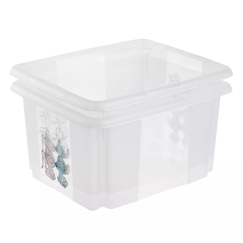 keeeper opbergbox karolina Stitch, 24 liter draaibare/stapelbare box met deksel, PP, transparant, 1 stuk 1223700131900
