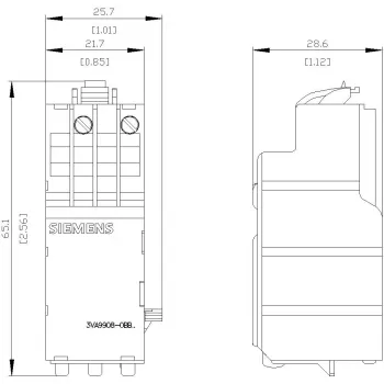 SIEMENS onderspanningsrelease 208-230V AC 50/60 Hz voor 3VA vermogensschakelaar (3VA99080BB25)