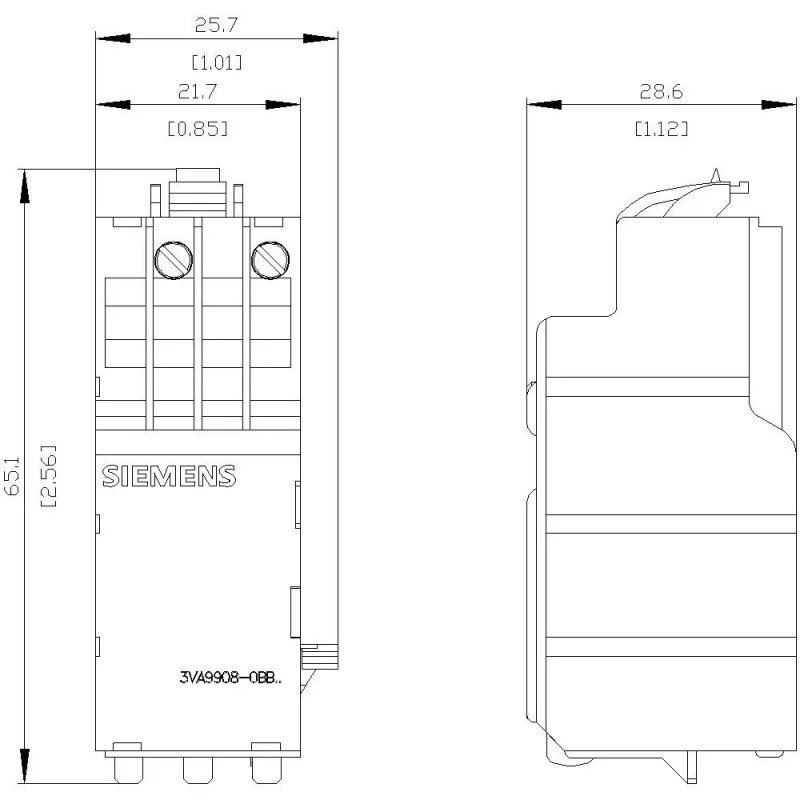 SIEMENS onderspanningsrelease 208-230V AC 50/60 Hz voor 3VA vermogensschakelaar (3VA99080BB25)