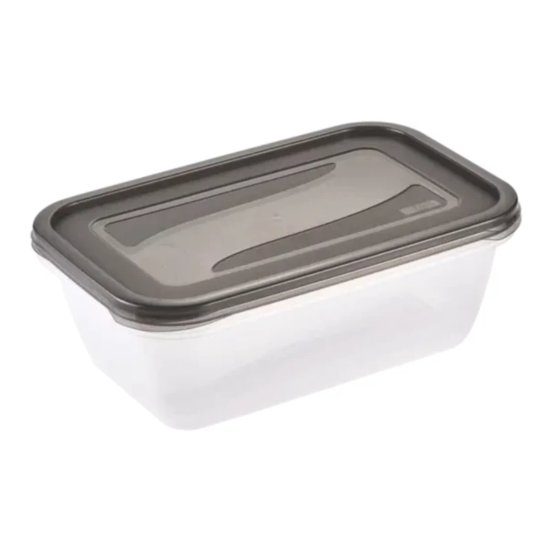 keeeper fredo fresh levensmiddelenbewaarcontainer-set, 2 x 3,3 L, rechthoekig, transparant met grijze deksels 3068082700000