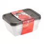 keeeper fredo fresh bewaarcontainer-set, 3x 1,25 L, rechthoekig, transparante bodem met grijs deksel 3067582700000