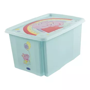 keeeper karolina Peppa Pig bewaarbox, 45 L, aquamarijn, met deksel, stapelbaar 1223962433600