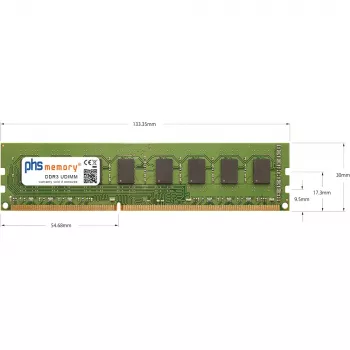 PHS-memory 2GB DDR3-1066 UDIMM geheugenmodule voor ASRock G43Twins-FullHD SP158775