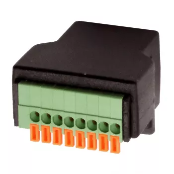 EXSYS EX-49112 RJ45-bus naar 8-pins terminalblock-adapter met drukknop, CAT.5e
