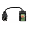 EXSYS DC-bus 5,5x2,1mm naar 2-polige klemmenblok adapterkabel met drukknop, 15cm EX-49141