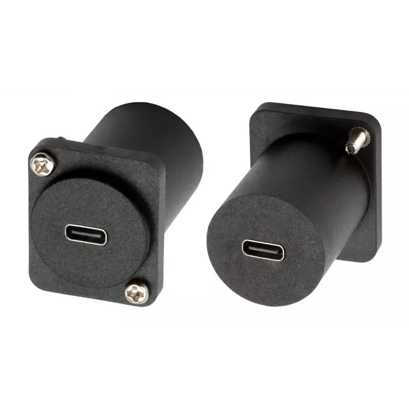 EXSYS D-type USB-C-bus naar bus adapter, USB 3.2 Gen 1, paneelmontage, zwart (EX-49158)