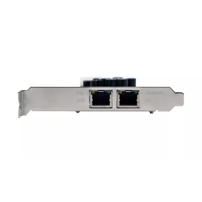 EXSYS EX-6072POE-2 dual gigabit ethernet PCIe-kaart met PoE, low profile
