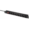 Renkforce RF-4604248 19 inch 1U rackmount stekkerdoos met 8 Schuko-stopcontacten, schakelaar, 2m kabel, zwart
