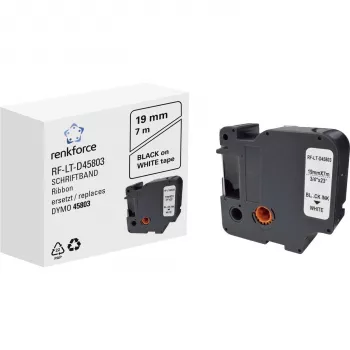 Renkforce RF-LT-D45803 compatibele DYMO D1 labelband-cassette, 19 mm, wit/zwart, 7 m RF-6027838