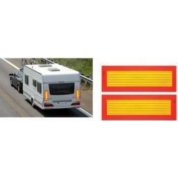 IWH ECE 70 achtermarkeringsbord oranje fluorescerend geel reflecterend 565 x 195 mm 097607