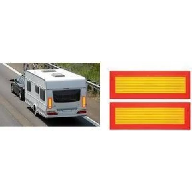 IWH ECE 70 achtermarkeringsbord oranje fluorescerend geel reflecterend 565 x 195 mm 097607