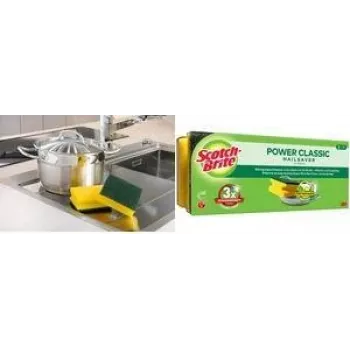 Scotch-Brite Classic pannenspons, 3-pack, extra sterke vliesvezel, nagelvriendelijke greepstrip 34-2000-0254-0