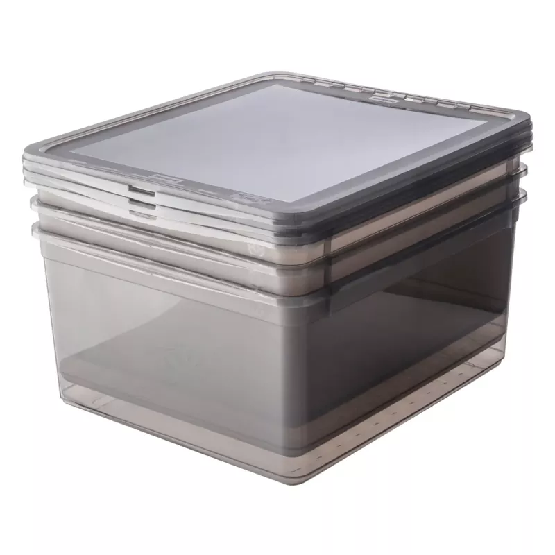 keeeper bea opbergbox-set, 3x 18 L, kristalgrijs, Air-Control deksel 3003182700000