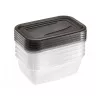 keeeper fredo fresh levensmiddelen-bewaarcontainer-set, 5x 0,5 L, rechthoekig, transparant met grijze deksels 3067282700000