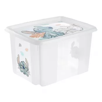 keeeper opbergbox karolina Stitch, 30 liter draaibare/stapelbare box met deksel, PP, transparant, 1 stuk 1223800131900