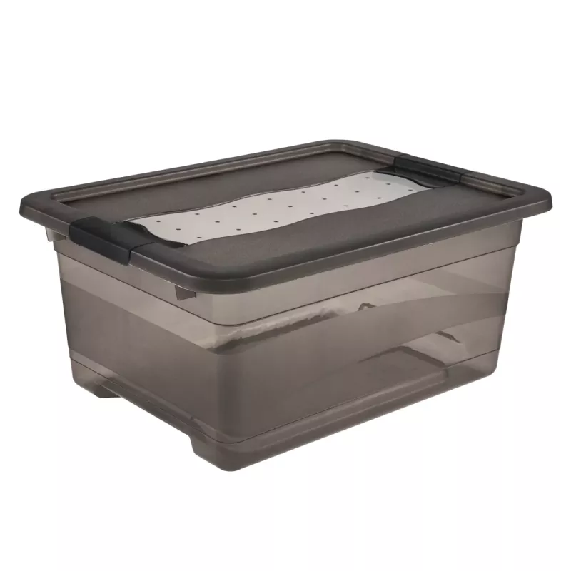 keeeper Cornelia opbergbox, 12 L, kristalgrijs transparant, met schuifdeksel 1094182700000
