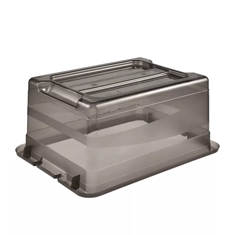 keeeper Cornelia opbergbox, 12 L, kristalgrijs transparant, met schuifdeksel 1094182700000