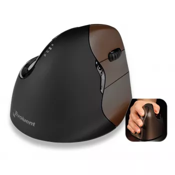 Evoluent VerticalMouse 4 Small draadloze lasermuis voor de rechterhand, zwart/zilver 500793